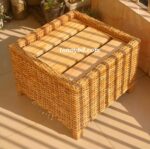 Cane Square Stool